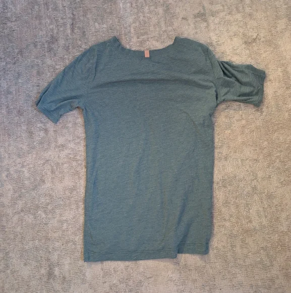 Lunya Heathered Teal Pima Cotton Short Sleeve T-Shirt - Picture 8 of 10
